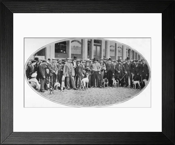 Framed Print : Dog sellers and buyers in the East End, London, c1900 (1901) Framed Print : Dog sellers and buyers in the East End, London, c1900 (1901)