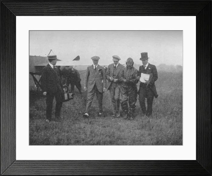Framed Print : The end of a great flight: Mr Robert Slacks arrival at Hendon, 1913 (1934). Artist: Flight Photo Framed Print : The end of a great flight: Mr Robert Slacks arrival at Hendon, 1913 (1934). Artist: Flight Photo