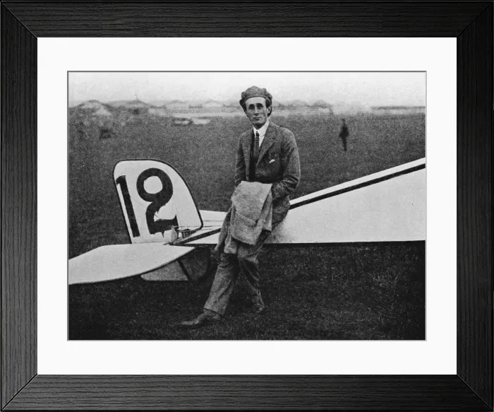 Framed Print : The Aerial Derby: Lord Carbery with his Morane-Saulnier monoplane, 1914 (1934). Artist: Flight Photo Framed Print : The Aerial Derby: Lord Carbery with his Morane-Saulnier monoplane, 1914 (1934). Artist: Flight Photo