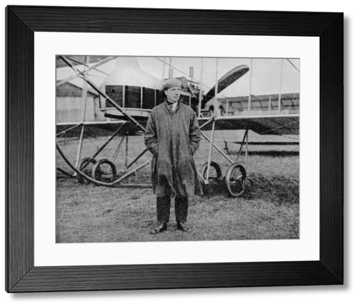 Framed Print : London-Manchester Air Race: Mr Jack Alcock and his Maurice Farman biplane, 1914 (1934). Artist: Flight Photo Framed Print : London-Manchester Air Race: Mr Jack Alcock and his Maurice Farman biplane, 1914 (1934). Artist: Flight Photo