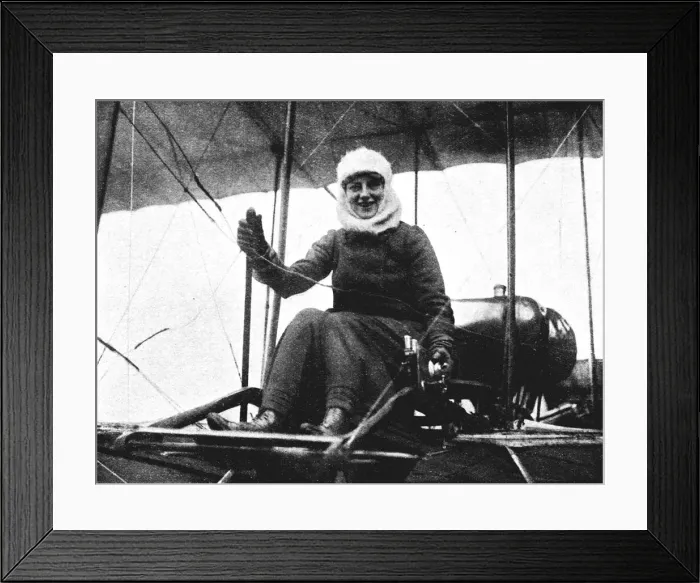 Framed Print : The second British woman pilot: Mrs. de Beauvoir Stocks in her Farman biplane, 1911 (1933). Artist: Flight Photo Framed Print : The second British woman pilot: Mrs. de Beauvoir Stocks in her Farman biplane, 1911 (1933). Artist: Flight Photo