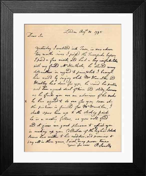 Framed Print : A letter from Paul Sandby, 1795 (1904). Artist: Paul Sandby Framed Print : A letter from Paul Sandby, 1795 (1904). Artist: Paul Sandby