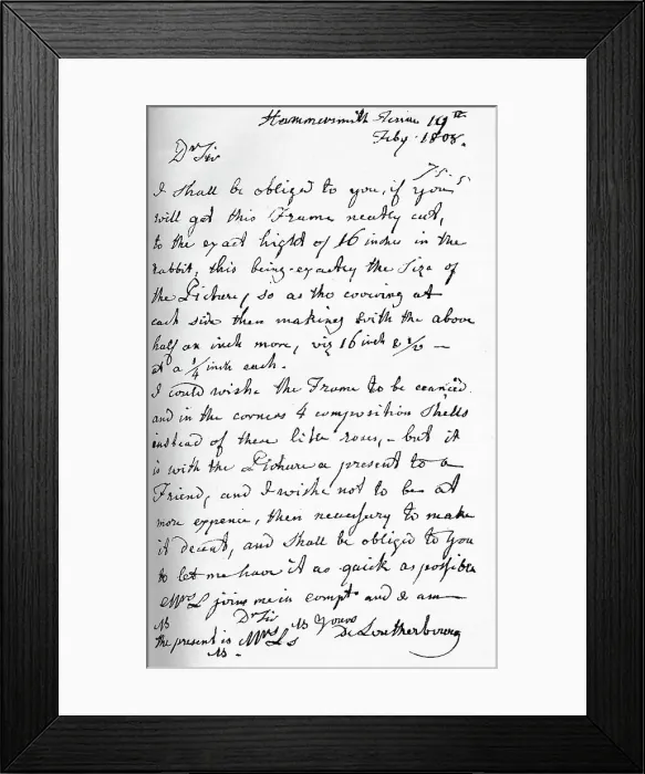 Framed Print : A letter from Philip James de Loutherbourg, 19 July 1808 (1904). Artist: Philip James de Loutherbourg Framed Print : A letter from Philip James de Loutherbourg, 19 July 1808 (1904). Artist: Philip James de Loutherbourg