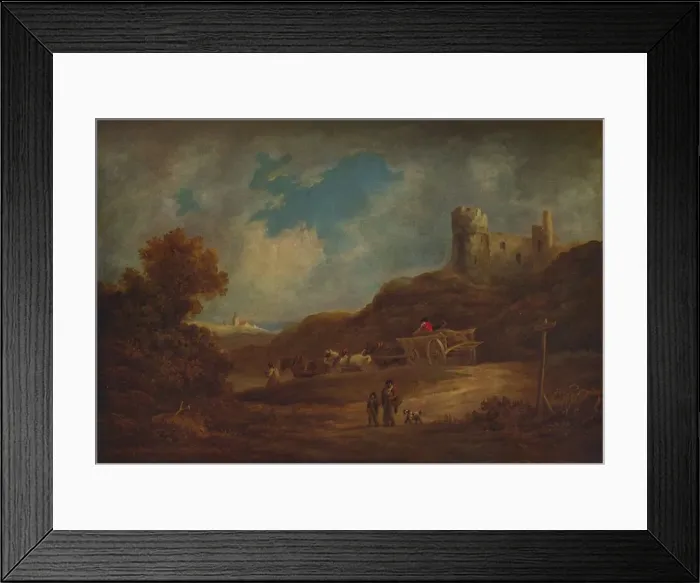 Framed Print : A Castle, with Waggon and Horses, c1886, (1938). Artist: Francis Towne Framed Print : A Castle, with Waggon and Horses, c1886, (1938). Artist: Francis Towne