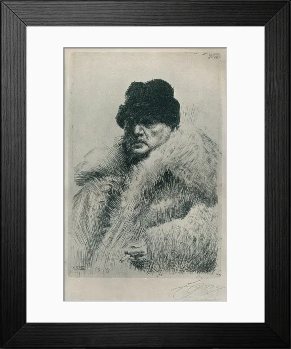 Framed Print : Self-Portrait, 1916. Artist: Anders Leonard Zorn Framed Print : Self-Portrait, 1916. Artist: Anders Leonard Zorn