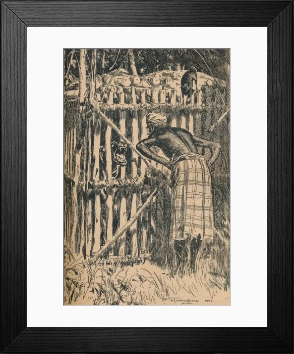 Framed Print : Illustration to Skeats Fables and Folk Tales from An Eastern Forest, 1901. Artist: Frederick Henry Townsend Framed Print : Illustration to Skeats Fables and Folk Tales from An Eastern Forest, 1901. Artist: Frederick Henry Townsend