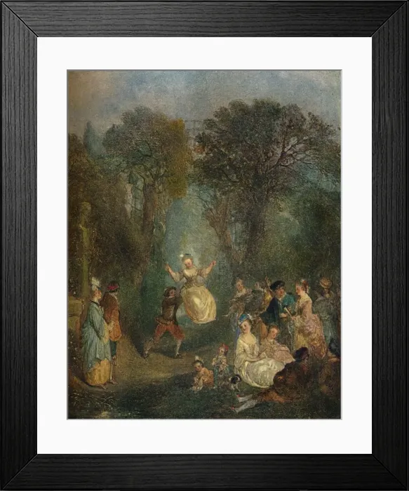 Framed Print : L Escarpolette, c1710. Artist: Jean-Antoine Watteau Framed Print : L Escarpolette, c1710. Artist: Jean-Antoine Watteau