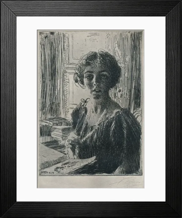 Framed Print : The Crown Princess Margaret of Sweden, 1914. Artist: Anders Leonard Zorn Framed Print : The Crown Princess Margaret of Sweden, 1914. Artist: Anders Leonard Zorn