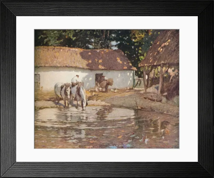 Framed Print : A Picardy Farmyard, c1900. Artist: Henry Silkstone Hopwood Framed Print : A Picardy Farmyard, c1900. Artist: Henry Silkstone Hopwood