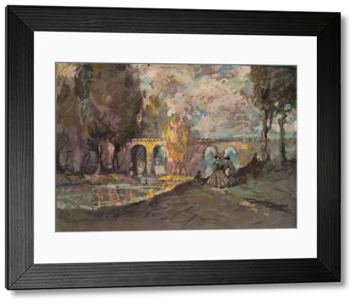 Framed Print : A Landscape Time Sketch, c1916. Artist: George Sheringham Framed Print : A Landscape Time Sketch, c1916. Artist: George Sheringham
