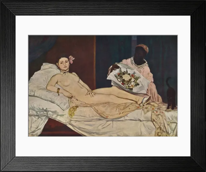 Framed Print : Olympia, 1863. Artist: Edouard Manet Framed Print : Olympia, 1863. Artist: Edouard Manet