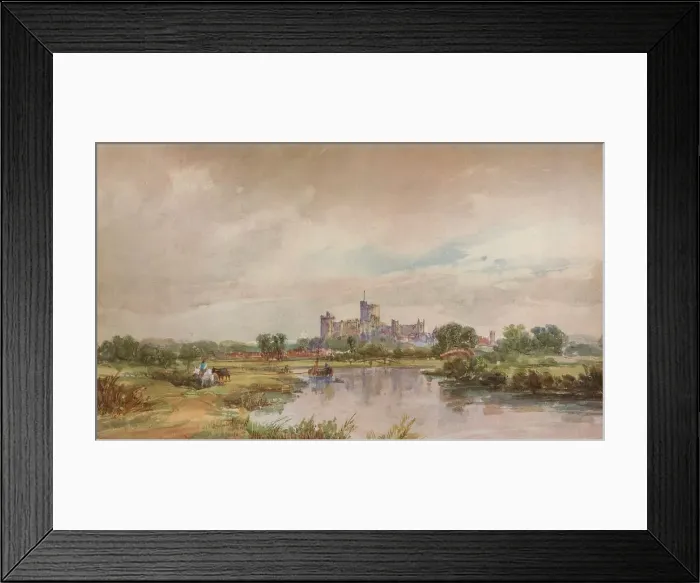 Framed Print : A Castle by a River, c1851, (1938). Artist: Alfred Vickers Framed Print : A Castle by a River, c1851, (1938). Artist: Alfred Vickers