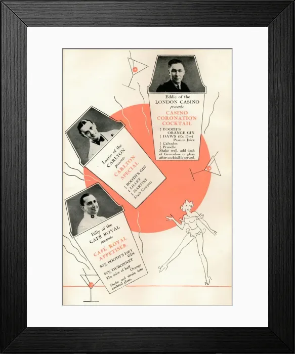 Framed Print : Cocktail recipes, c1935 (1935) Framed Print : Cocktail recipes, c1935 (1935)