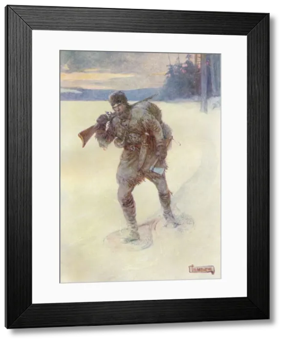 Framed Print : Alone Across The Trackless Snow, c1908, (c1920). Artist: Joseph Ratcliffe Skelton Framed Print : Alone Across The Trackless Snow, c1908, (c1920). Artist: Joseph Ratcliffe Skelton