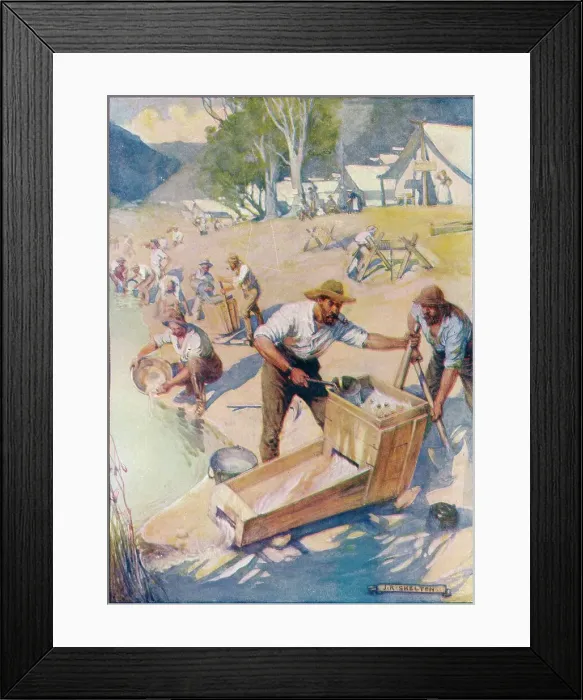 Framed Print : All Day Long The Sound of the Pick and the Rumble of the Cradle Were Heard, c1908, (c1920). Artist: Joseph Ratcliffe Skelton Framed Print : All Day Long The Sound of the Pick and the Rumble of the Cradle Were Heard, c1908, (c1920). Artist: Joseph Ratcliffe Skelton