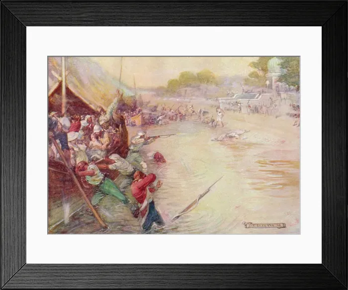 Framed Print : The Boats Stuck In The Mud And Were An Easy Mark, 1908, (c1920). Artist: Joseph Ratcliffe Skelton Framed Print : The Boats Stuck In The Mud And Were An Easy Mark, 1908, (c1920). Artist: Joseph Ratcliffe Skelton