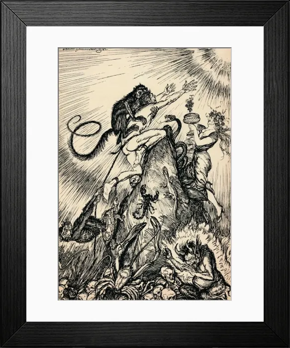 Framed Print : We Come Up Through Many Slaveries Into Freedom, c1918, (1918). Artist: Edmund Joseph Sullivan Framed Print : We Come Up Through Many Slaveries Into Freedom, c1918, (1918). Artist: Edmund Joseph Sullivan