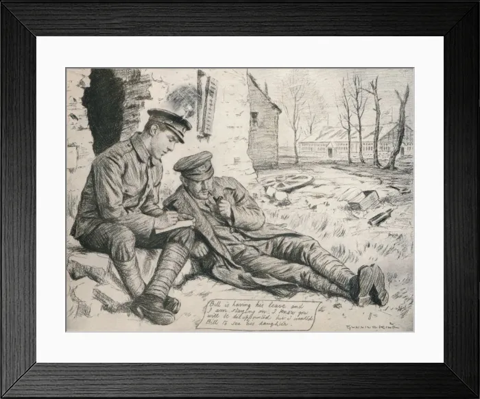 Framed Print : The Letter Home, c1917, (1918). Artist: Gunning King Framed Print : The Letter Home, c1917, (1918). Artist: Gunning King