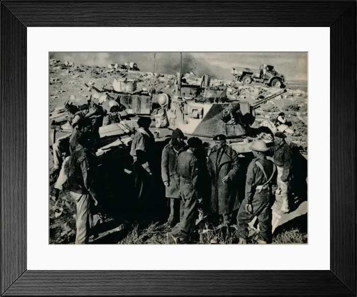 Framed Print : The Meeting at El Duda. On 26 November the Tobruk garrison took El Duda, 1941 (1944) Framed Print : The Meeting at El Duda. On 26 November the Tobruk garrison took El Duda, 1941 (1944)
