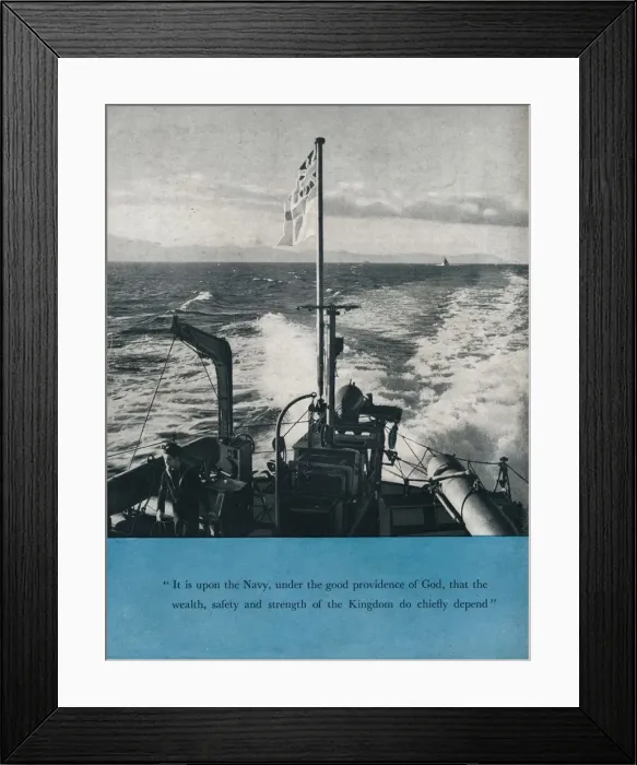 Framed Print : View from the stern of a British warship, c1940 (1943) Framed Print : View from the stern of a British warship, c1940 (1943)
