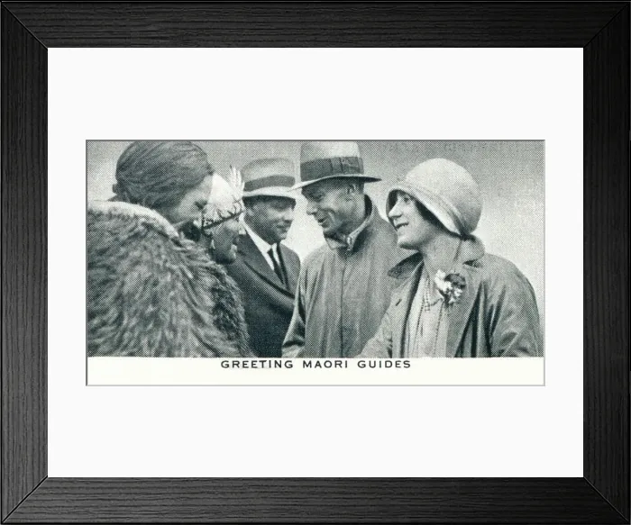 Framed Print : Greeting Maori Guides, 1927 (1937) Framed Print : Greeting Maori Guides, 1927 (1937)