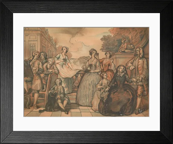 Framed Print : Sketch for The Jones Family Conversation Piece, 1730. Artist: William Hogarth Framed Print : Sketch for The Jones Family Conversation Piece, 1730. Artist: William Hogarth