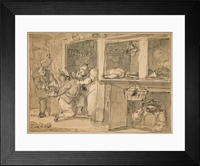 Framed Print : Unused drawing for Industry and Idleness, 1747. Artist: William Hogarth Framed Print : Unused drawing for Industry and Idleness, 1747. Artist: William Hogarth
