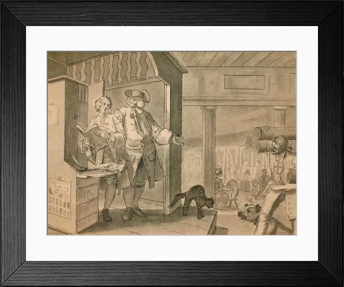 Framed Print : Sketch for Plate IV from Industry and Idleness, 1747. Artist: William Hogarth Framed Print : Sketch for Plate IV from Industry and Idleness, 1747. Artist: William Hogarth