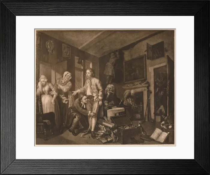 Framed Print : A Rakes Progress; scene I, 1735. Artist: William Hogarth Framed Print : A Rakes Progress; scene I, 1735. Artist: William Hogarth