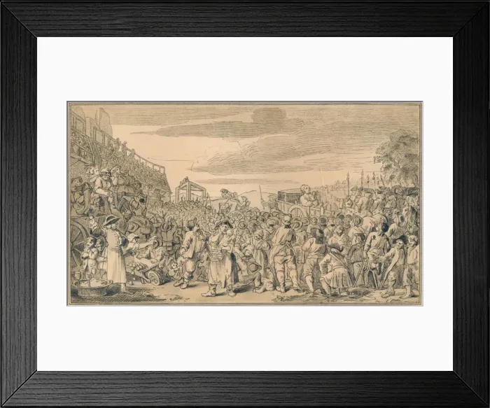 Framed Print : Sketch for plate XI of Industry and Idleness, 1747. Artist: William Hogarth Framed Print : Sketch for plate XI of Industry and Idleness, 1747. Artist: William Hogarth