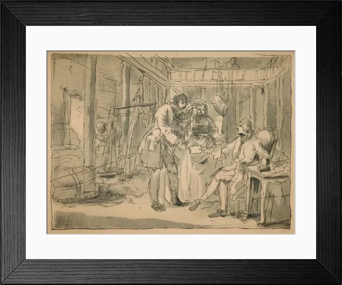 Framed Print : Rejected sketch for Industry and Idleness, 1747. Artist: William Hogarth Framed Print : Rejected sketch for Industry and Idleness, 1747. Artist: William Hogarth