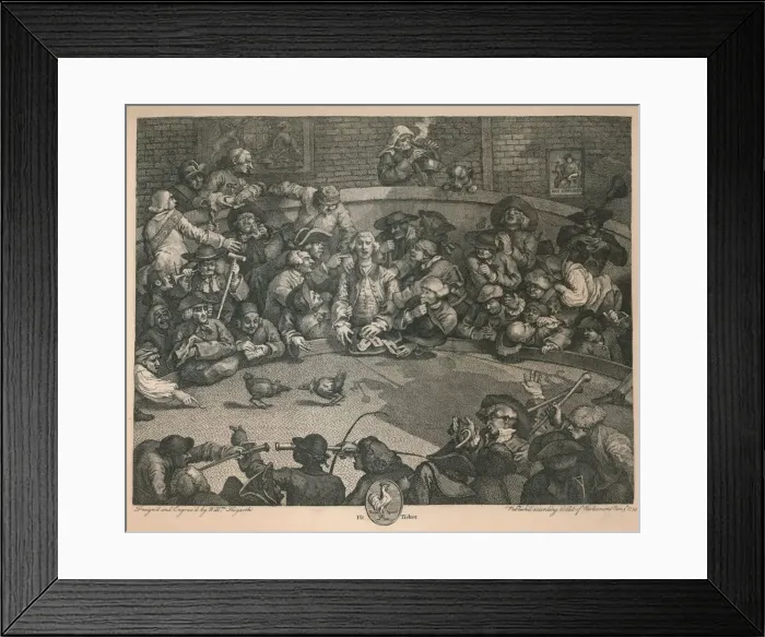 Framed Print : The Cock-pit, 1759. Artist: William Hogarth Framed Print : The Cock-pit, 1759. Artist: William Hogarth