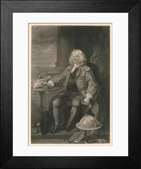 Framed Print : Capitain Thomas Coram, 1740. Artist: William Hogarth Framed Print : Capitain Thomas Coram, 1740. Artist: William Hogarth