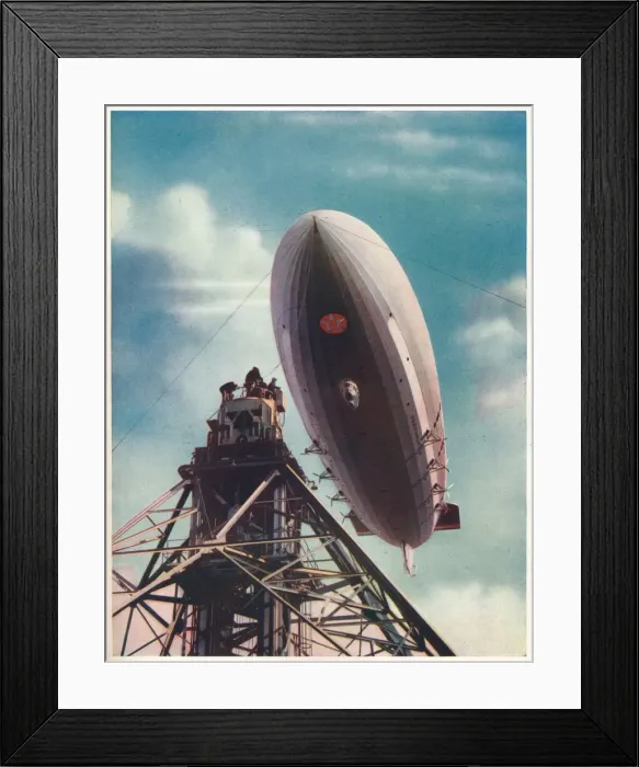 Framed Print : The US airship Macon being moored to the mobile mast at Lakehurst, New Jersey, c1935 (c1937) Framed Print : The US airship Macon being moored to the mobile mast at Lakehurst, New Jersey, c1935 (c1937)
