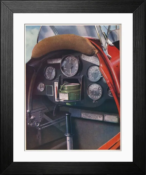 Framed Print : Pilots cockpit of a Tiger Moth equipped for blind flying, c1936 (c1937) Framed Print : Pilots cockpit of a Tiger Moth equipped for blind flying, c1936 (c1937)