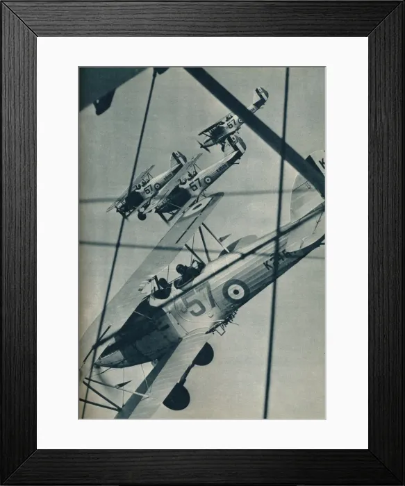 Framed Print : Hawker Hart biplanes flying in formation, c1936 (c1937) Framed Print : Hawker Hart biplanes flying in formation, c1936 (c1937)