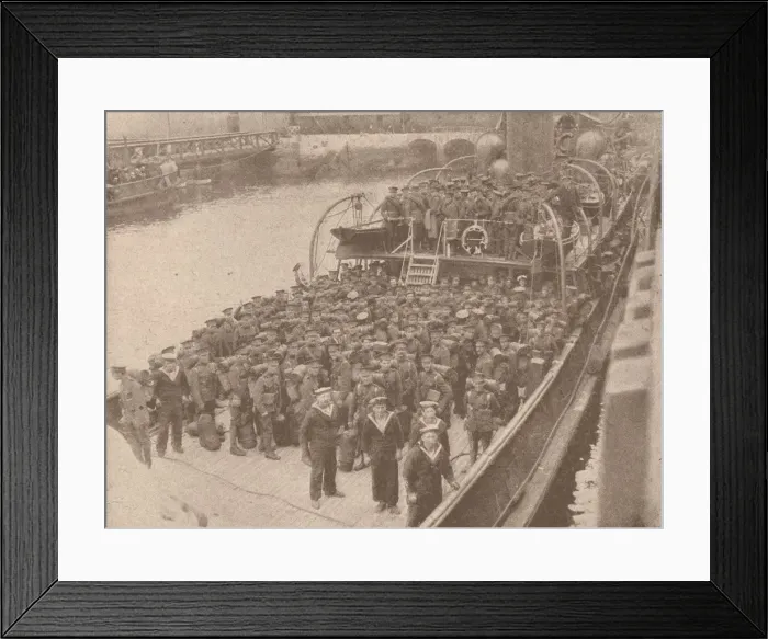 Framed Print : Troops on board a Channel transport, c1915 (1928) Framed Print : Troops on board a Channel transport, c1915 (1928)