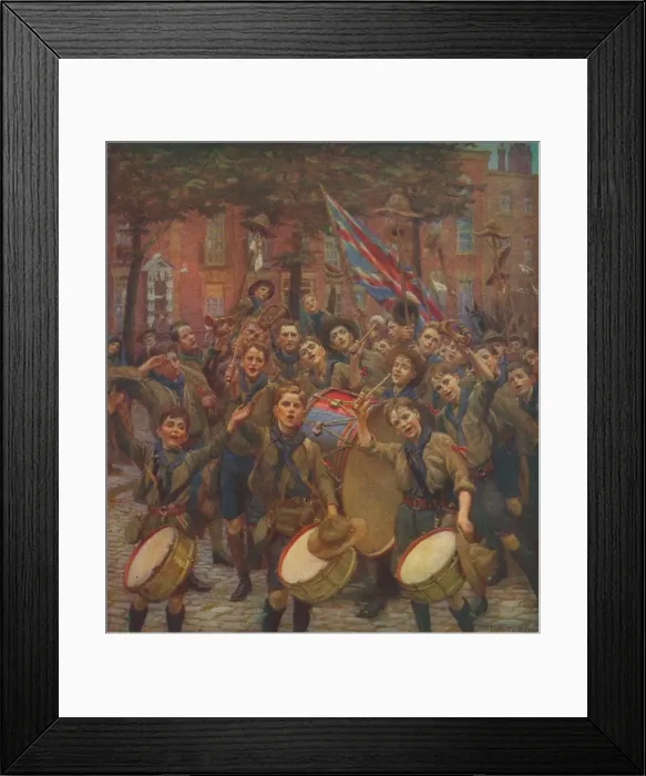 Framed Print : Cheering the Chief Scout, c1914 (1928). Artist: William Holt Yates Titcomb Framed Print : Cheering the Chief Scout, c1914 (1928). Artist: William Holt Yates Titcomb