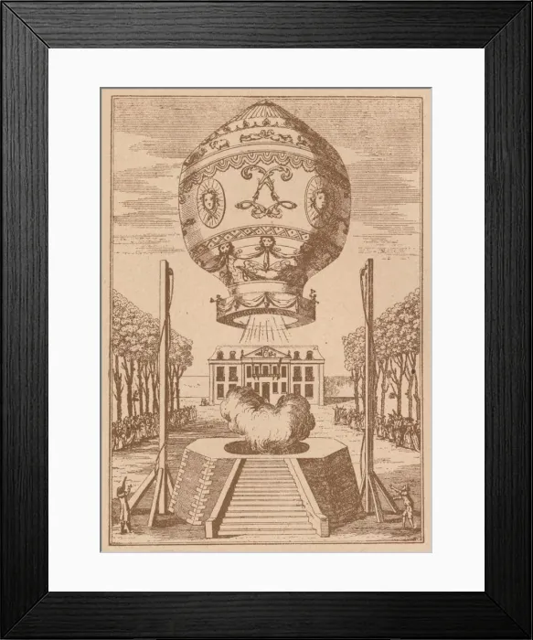 Framed Print : The first balloon ascent, c1785 (1919) Framed Print : The first balloon ascent, c1785 (1919)