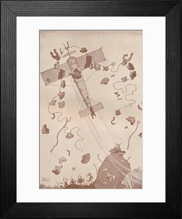 Framed Print : More Crime in the Air, c1918 (1919). Artist: W Heath Robinson Framed Print : More Crime in the Air, c1918 (1919). Artist: W Heath Robinson