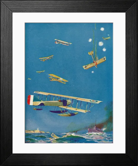 Framed Print : Coast Defence: the Raiders Fate, c1918 (1919). Artist: WH Holloway Framed Print : Coast Defence: the Raiders Fate, c1918 (1919). Artist: WH Holloway