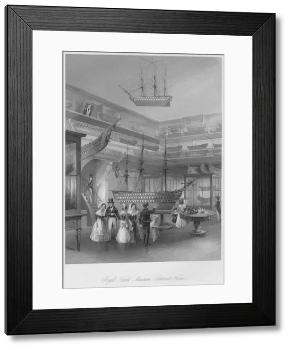 Framed Print : Royal Naval Museum, Somerset House, c1841. Artist: Henry Melville Framed Print : Royal Naval Museum, Somerset House, c1841. Artist: Henry Melville