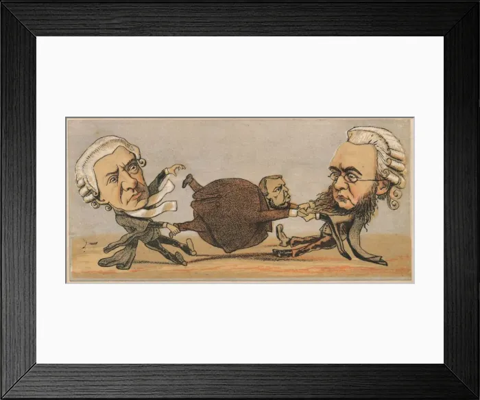 Framed Print : Mr. Hawkins, Q. C. & Dr. Kenealy Q. C. 1874. Artist: Faustin Framed Print : Mr. Hawkins, Q. C. & Dr. Kenealy Q. C. 1874. Artist: Faustin