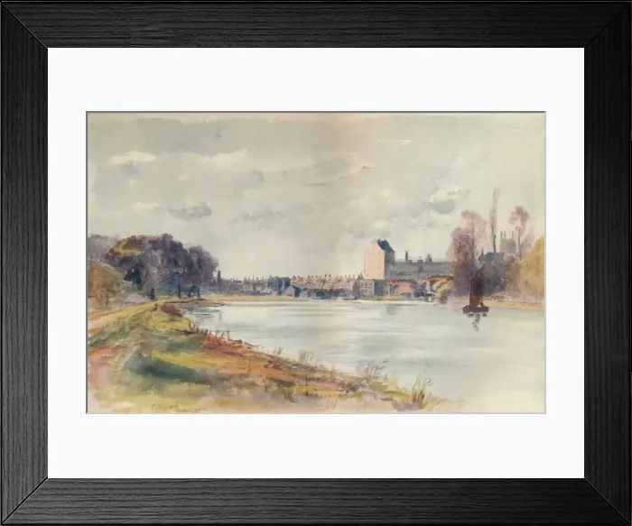 Framed Print : Isleworth, from the Towpath, 1891, (1914). Artist: Jamess Ogilvy Framed Print : Isleworth, from the Towpath, 1891, (1914). Artist: Jamess Ogilvy