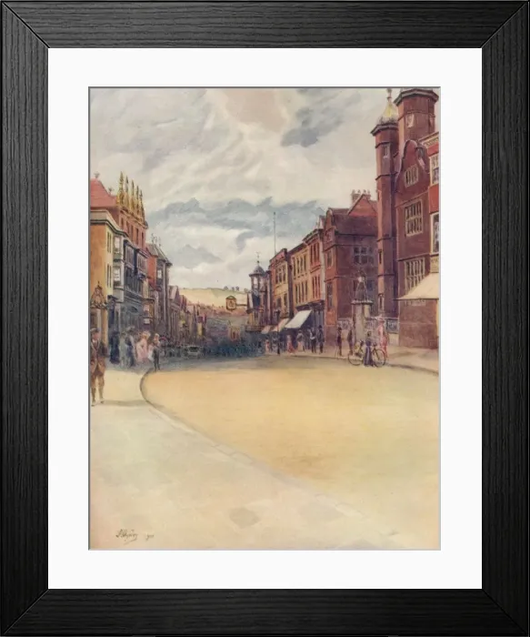 Framed Print : High Street, Guildford, 1911, (1914). Artist: Jamess Ogilvy Framed Print : High Street, Guildford, 1911, (1914). Artist: Jamess Ogilvy