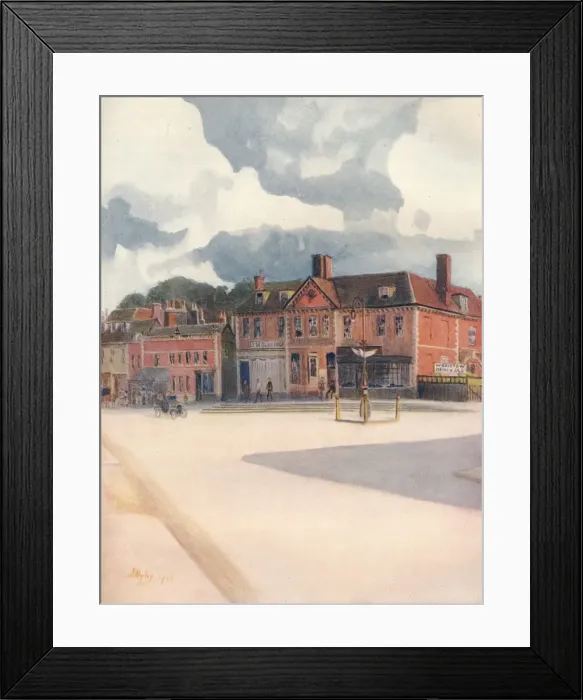 Framed Print : New Inn and High Street, Epsom, 1911, (1914). Artist: Jamess Ogilvy Framed Print : New Inn and High Street, Epsom, 1911, (1914). Artist: Jamess Ogilvy