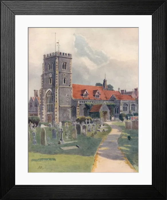 Framed Print : Beddington Church, 1912, (1914). Artist: Jamess Ogilvy