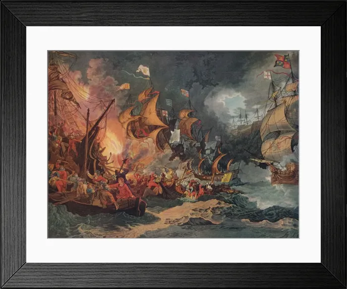 Framed Print : Defeat of the Spanish Armada, c1797. Artist: Philip James de Loutherbourg Framed Print : Defeat of the Spanish Armada, c1797. Artist: Philip James de Loutherbourg