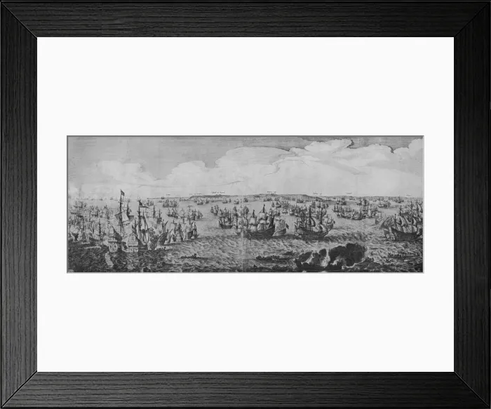 Framed Print : Battle in the Downs, c1639. Artist: Abraham de Verwer Framed Print : Battle in the Downs, c1639. Artist: Abraham de Verwer