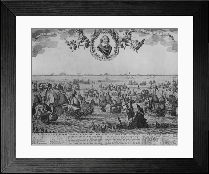 Framed Print : Battle of Scheveningen, c1653. Artist: Cornelis de Visscher Framed Print : Battle of Scheveningen, c1653. Artist: Cornelis de Visscher